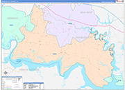 Charles City County Wall Map Color Cast Style